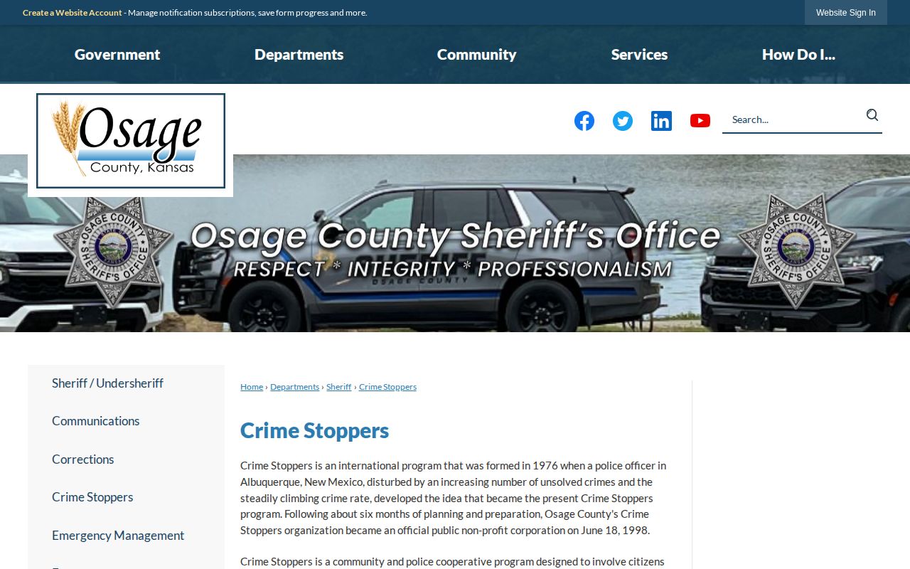 Osage County Crime Stoppers tip information