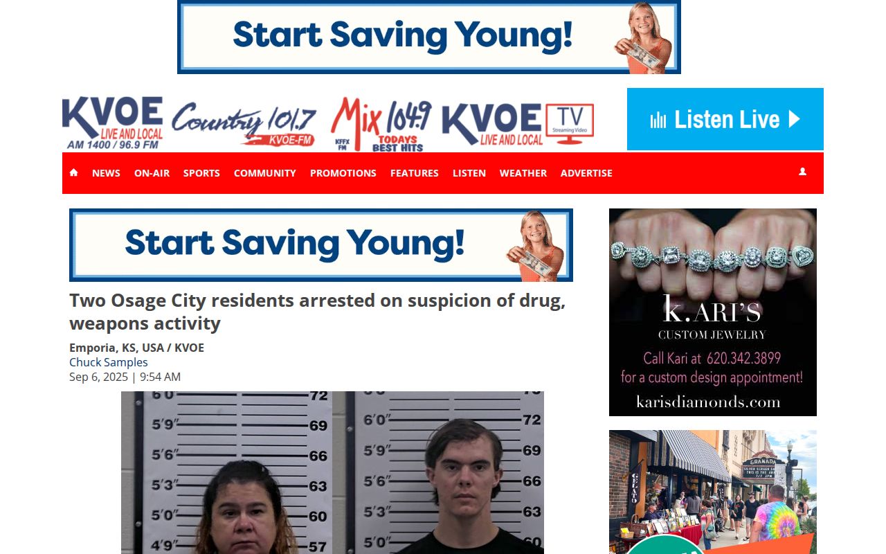 KVOE Osage City arrest coverage